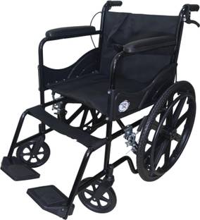 TR Foldable Wheelchair with dual Brake and adjustable Seat Belt Manual Wheelchair