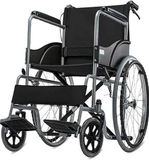 HealthEmate Foldable Dual Break With Seat Belt Standard Look Manual Wheelchair