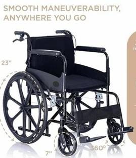 Health Track Foldable wheelchair 100kg capacity with foldable footrest Manual Wheelchair