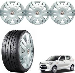 WolkomHome Wheel cap, Hub Cap 12 Inch AL800 OE Design ,Nylon Zip Tie , 4 pc Metal Ring A5 Wheel Cover For Maruti Alto 800 LX
