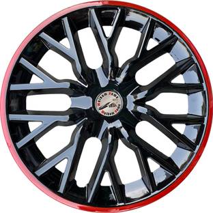 WolkomHome Wheel cap, Hub Cap Delta Black RedRing , Nylon Zip Tie , 4 pc Metal Ring 14 Inch Wheel Cover For Universal For Car Universal For Car