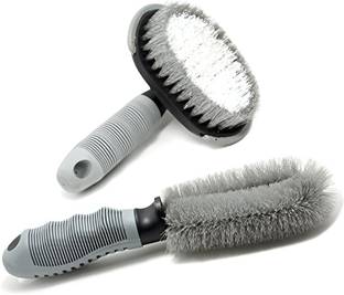 Glitzn Comlete Set of Tyres & Carpet Brush with Handle & Alloy Wheel Brush 0 ml Wheel Tire Cleaner