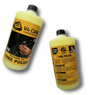 V4 CARE Tyre Polish 1 L Wheel Tire Cleaner