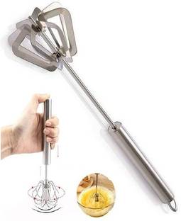 AKsells Hand Push Rotary Whisk Blender pastry,cake, pizza, whisker for eggs Stainless Steel Balloon Whisk