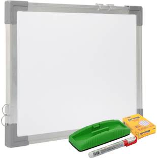 Maruti Non Magnetic One Side Green Board & back Side White Board Surface1 Marker, 1Duster&1Chalk Box 16 x 24 Inch Whiteboards and Duster Combos