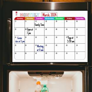 MiniWrite Magnetic Monthly Planner: 45x30 cms White Board with 2 Marker, 1 Magnetic Duster 1x1.5 ft. Whiteboards and Duster Combos