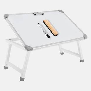 Eduway Non Magnetic Wooden Multipurpose Portable Whiteboard Study Laptop Table with 1 Duster and 1 Marker Whiteboards