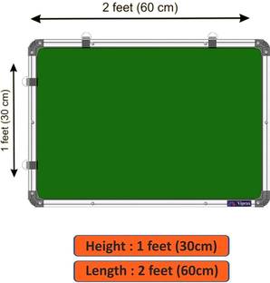Viprax Non Magnetic Melamine Slate 1x2 Ft Double-Sided Chalkboard & Black Ink Marker Whiteboard Greenboards