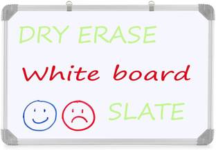 Eduway Non Magnetic 2 in 1 Learn N Write 1x1 Feet Slate for Kids | Double Sided Front for Chalk & Reverse Dry Erase Marker Board with PVC Corners | Learning for kids (30x30 Cms) Whiteboards
