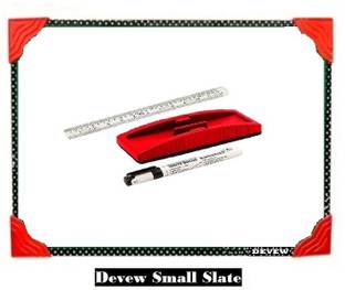 Devew Non Magnetic Plastic 8x11 Inch Slate Combo One Side Marker and Reverse Side Chalk Board Whiteboards and Duster Combos