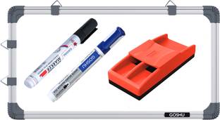 GOSHU Non Magnetic 2 feet x1 feet Double Sided White Board and Chalk Board White, Green board