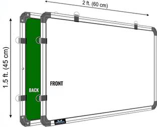 Preha Reversible 1.5X2 Feets, Double Sided White Board and Chalk Board, Pack Of 1 Whiteboards
