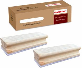 ShelfKing Regular Non-Magnetic Non Magnetic Wooden Duster For Chalkboard Use, Combo Pack Of 2 Dusters