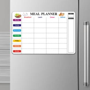 Eduway Magnetic Weekly Meal Planner | For Fridge and Wardrobe | With 1 Marker | Covers All Days with Grocery Planner List|Dry Erase Whiteboard Menu Planning Calendar 12x18 Inch Whiteboards