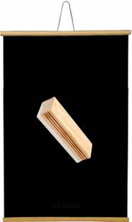 ShelfKing Non Magnetic Wooden 2X3 Feets, Roll-Up Wooden Blackboard With 1 Premium Wooden Duster Combo Blackboards