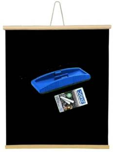 Devew Non Magnetic Plastic Duster 2x3 FT. Black Rollup/Chart board Combo of 3 Item Rollup Chart,Duster,Chalk Box Blackboards