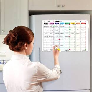 Eduway Magnetic Weekly Schedule | Daily Routine Planner | For Fridge, Wardrobe | With 1 Marker| Ideal for College, Home | Dry Erase Whiteboard Time-Task Planning Calendar Whiteboards