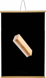 ShelfKing Non Magnetic Wooden 2X3 Ft's, Roll Up Wooden Blackboard & 1 Unit Of Premium Wooden Duster Combo Blackboards