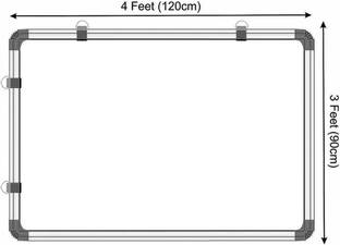 Viprax Regular Melamine 3x4 Feet Whiteboard Feet Non-Magnetic Double Sided Whiteboard and Chalkboard Whiteboards