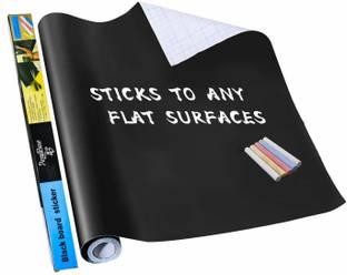 MGS 508 cm Black Board (45x200cm) Wall Sticker Removable Decal Chalkboard with 5 Chalks for Home School Office College Room Kitchen Kids Chalkboard Sticker