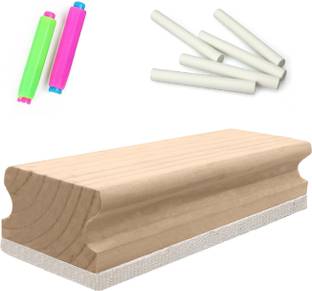 Eduway Regular Wooden Duster Wooden White Board Chalk Board Duster | Whiteboard Eraser for Easy Cleaning Perfect Clean For Blackboard & Durable|Ideal for Teacher, Office, Kids Dusters