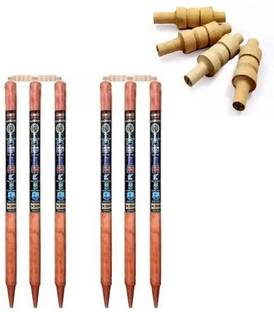 DABODIA 6 Wooden Stumps & 4 Bails (2 Wicket Set) CRICKET WOODEN STUMPS SET
