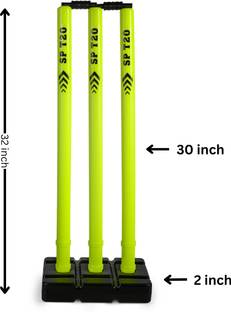 SP T20 GREEN/BLACK STUMP SET FULL SIZE 32 INCH