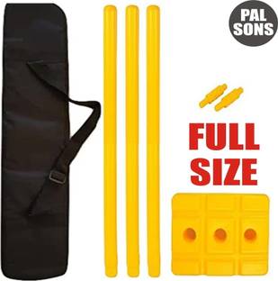Palsons Plastic Cricket Stumps (Wickets) For All Age Groups + 2 Bails + 1 Stand + Cover
