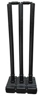 Monika PVC Black Wicket set /3 stump+2 bails + 1 Base