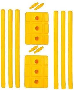 SanR Hard Plastic cricket wicket set 6 Wickets + 4 Bails + 2 Base Stumps Set Size large