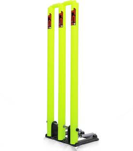 TSI SPORTS Plastic Spring Back Stumps Set with Heavy Duty Spring Stand Base, Pack of 1 Set