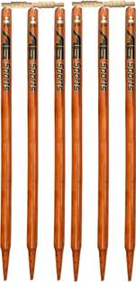 JSI Natural Cricket Stumps Set of 6 Wickets & 4 Bails