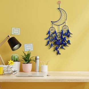DULI Dream catcher Windchime Wall Hanging Moon Dreamcatcher for Café Party Décoration Feather Dream Catcher