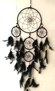 Varanasi Enterprises Dream Catcher Wall Hanging Soft Black Color Dream Catcher for Attractive Dream (6 inch ring) Wool Dream Catcher