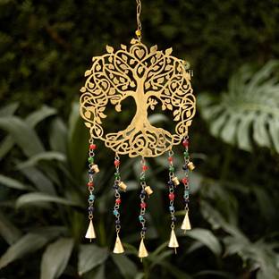 DULI Metal Wall Hanging TreeofLife Windchime Feng Shui Wall Art Festive Decor