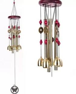 BANISTROKES Wind Chime Metal Hanging Bells Tubes Home Decor Copper Windchime