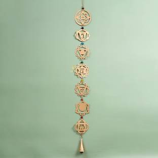 DULI Metal Chakra Windchime Wall Hanging, Feng shui, Home Decor Festive Decoration Brass Windchime