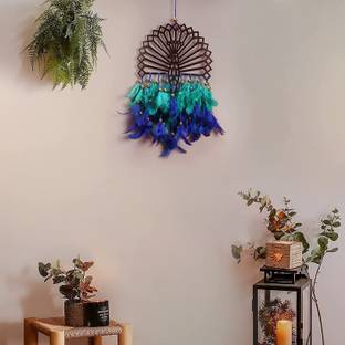 DULI Metal Peacock Wall Decoration Wall Hanging Feather Hanging