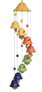 SS Mart Multi color Wind Chime With 8 Bells Ceramic Windchime