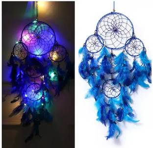 Ryme Dream Catcher With Light Hand Made for Positive Vibes, Wall Decor Wool Windchime