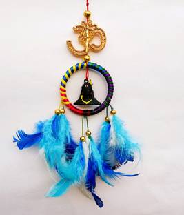 Adhyans Small Size Adi yogi Dream catcher for Car Dash board wall hanging,Road Safety Feather Dream Catcher