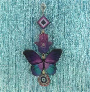 Looy Butterfly Evil Eye Wall Hanging for Home Decor Wood Dream Catcher