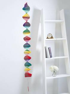 shanol A Twisted wind Chime for home Decoretion Kindergarten Twisted Rainbow Wood wind chime Wood Windchime