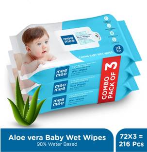 MeeMee Soft Cleansing Baby Wet with Aloe vera - Pack of 3