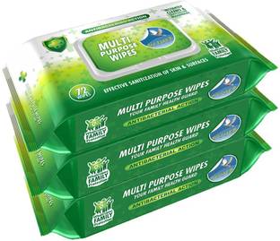 GLIDER Multipurpose Skin and Surface Wipes with Flip-top (Pack of 3) 216 Wipes