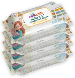 Adore India's 1st Ever Baby Gentle Wet Wipes with Oat Extracts-98% Water - Pack of 4