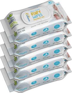 Ming's Briu Gentle Premium Baby Wipes 80 Sheet With Lid | Pack of 5 | Enriched with ALOEVERA