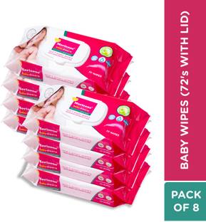 Morisons Baby Dreams Baby Wipes 72's Combo with lid - Pack of 8