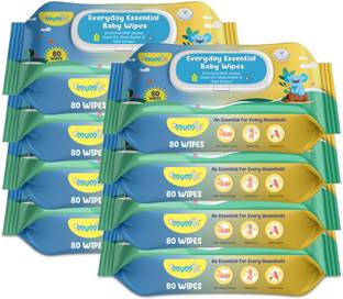 Mumta Soft Cleansing Baby Wipes with Aloe Vera & Vitamin E - 80 Counts/(Set of 8)