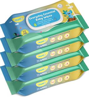Mumta Soft Cleansing Baby Wipes with Aloe Vera & Vitamin E -72 Counts/Pack (Set of 4)